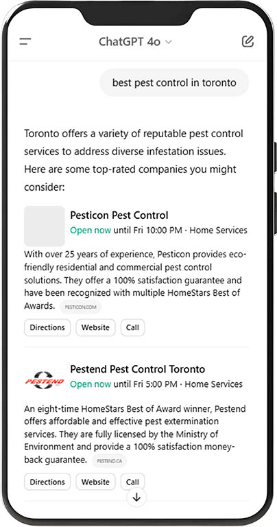 Pestend AI search